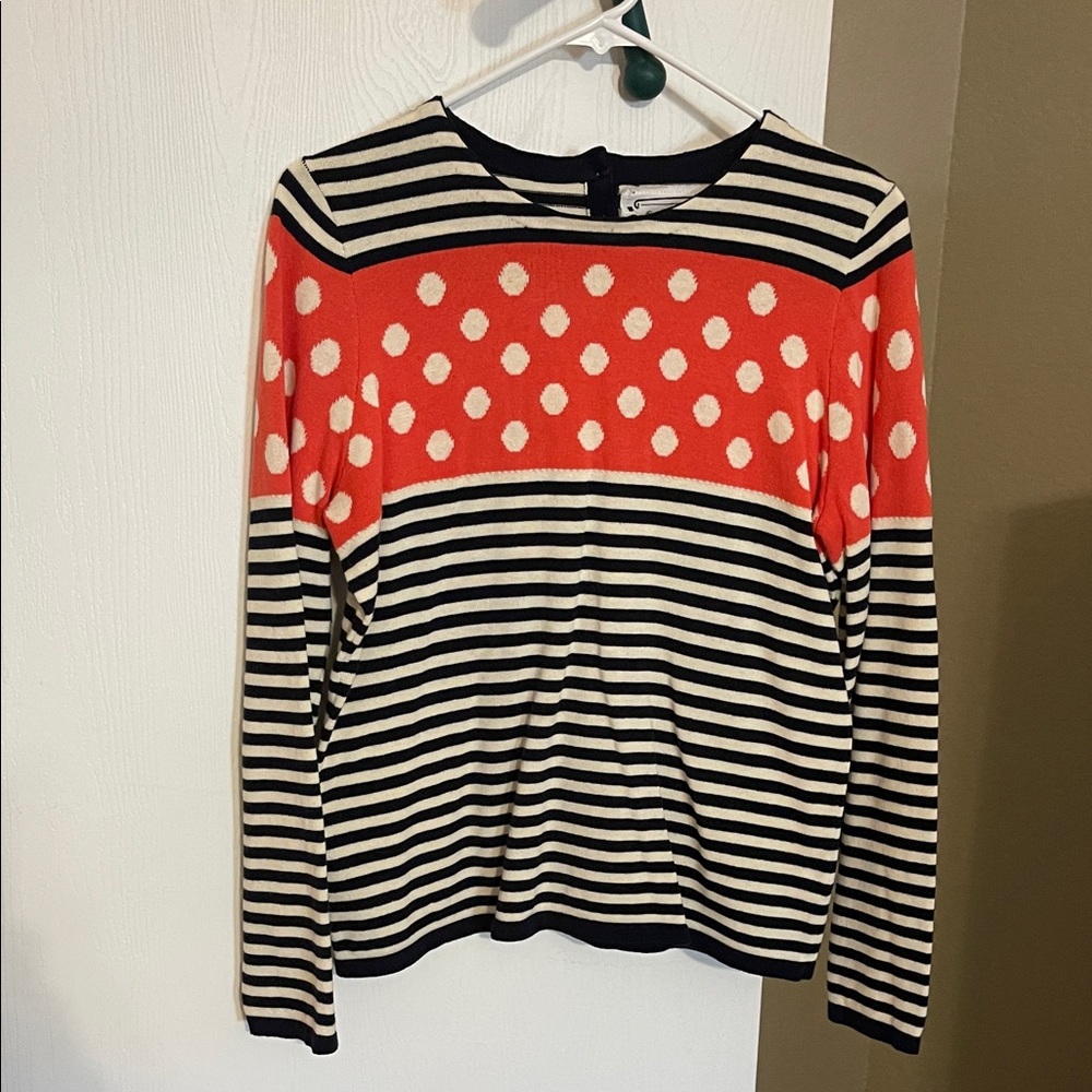 Navy and Cream Striped Sweater